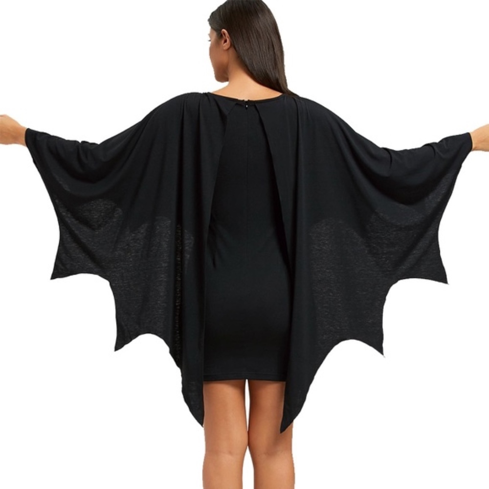 Novelty Gothic Festive Bat dress - Picture 3 of 8